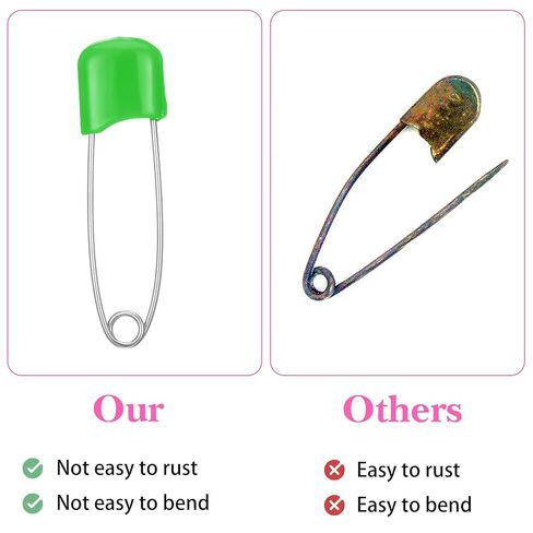 100 Pcs Diaper Pins Baby Safety Pins Plastic Head Baby Diaper Pins for Cloth Diapers with Safe Locking (7 Colors) in Saudi Arabia