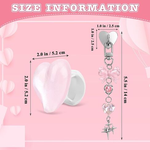 Windspeed Cute Charm Chain Set for Kindle Accessories for E-Reader Charms Chain Hook, Includes Heart Grip Holder, Pink Keychains with Hook, Nice Gift for Book Lovers, Women, Men in Saudi Arabia