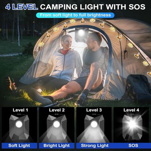 Upgraded Camping Light Portable Shower, 5 Pressure Levels Rechargeable Camping Shower Pump with 20L Foldable Bucket & Intelligent LED Display, 6000mAh Outdoor Shower for Camping Hiking, Travel, Car in Saudi Arabia