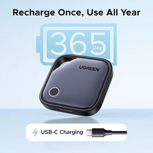 UGREEN Finder Duo (iOS وAndroid) علامات تعقب الهواء 4 عبوات، مكتشف مفاتيح بلوتوث قابل لإعادة الشحن متوافق مع iOS وAndroid للمفاتيح والأمتعة والمزيد | بطارية تدوم لمدة 12 شهرًا in Saudi Arabia