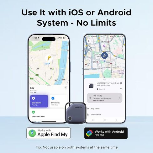 UGREEN Finder Duo (iOS وAndroid) علامات تعقب الهواء 4 عبوات، مكتشف مفاتيح بلوتوث قابل لإعادة الشحن متوافق مع iOS وAndroid للمفاتيح والأمتعة والمزيد | بطارية تدوم لمدة 12 شهرًا in Saudi Arabia