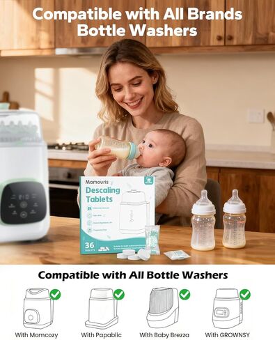Descaling Tablets 36 Count: for Momcozy Baby Brezza Grownsy Papablic Bottle Washers, Detergent Washing Tablets for All Brands Baby Bottle Washer Machine Warmer Sterilizers Formula Maker in Saudi Arabia