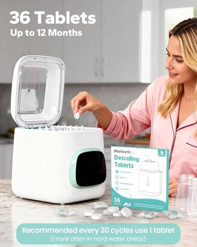 Descaling Tablets 36 Count: for Momcozy Baby Brezza Grownsy Papablic Bottle Washers, Detergent Washing Tablets for All Brands Baby Bottle Washer Machine Warmer Sterilizers Formula Maker in Saudi Arabia