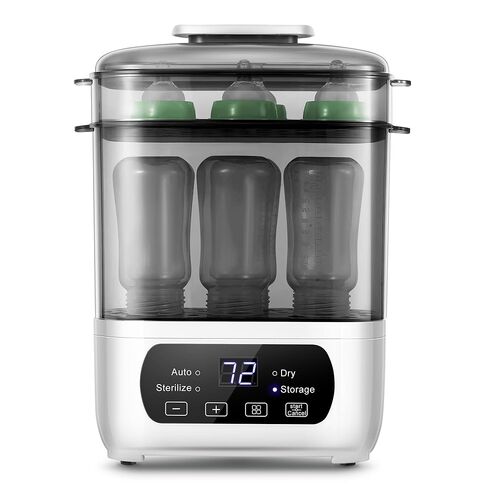 AMZBABYCHEF Baby Bottle Steamer and Dryer, Electric Steamer and Dryer for Baby Bottles, 4-in-1 Bottle Steamer and Dryer, Universal Fit for All Bottles, LED Touch Screen, Auto Shut-Off in Saudi Arabia