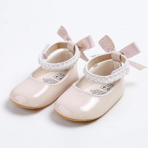 HsdsBebe أحذية ماري جين المسطحة للفتيات الصغيرات - أحذية رياضية للمشي لحديثي الولادة ونعل مطاطي ناعم لحفلات زفاف الأميرة in Kuwait