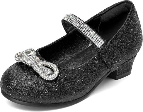 K KomForme Girls Dress Shoes Princess Bow Flats with Rhinestone for Wedding Party, Toddler/Little Kid/Big Kid in Kuwait