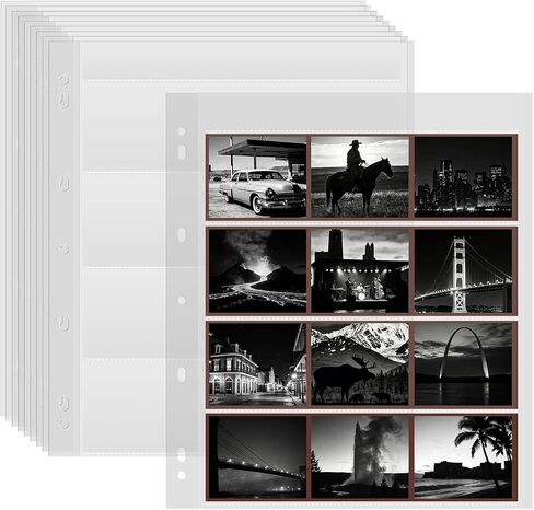 30PCS 120 Film Negative Sleeves Acid Free Archival Film Negative Storage for 120 film Can Hold 16 Pieces of 6×4.5 CM 12 Pieces of 6×6 CM Per Page Compatible with 3-Ring Binders for Organizing 120 Film in Saudi Arabia
