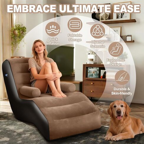 أريكة قابلة للنفخ للتخييم، أريكة قابلة للنفخ للبالغين مع مسند للذراع، سطح متدفق مقاوم للماء، كرسي صالة قابل للنفخ في الداخل، أريكة قابلة للنفخ محمولة لليلة الفيلم، أريكة هوائية في الهواء الطلق in Kuwait