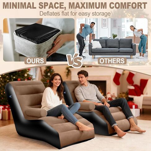 أريكة قابلة للنفخ للتخييم، أريكة قابلة للنفخ للبالغين مع مسند للذراع، سطح متدفق مقاوم للماء، كرسي صالة قابل للنفخ في الداخل، أريكة قابلة للنفخ محمولة لليلة الفيلم، أريكة هوائية في الهواء الطلق in Kuwait