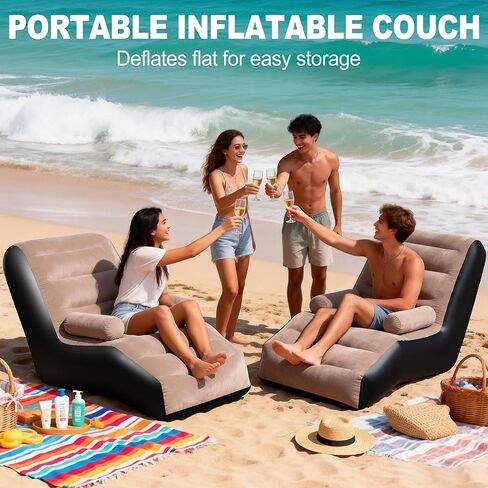 أريكة قابلة للنفخ للتخييم، أريكة قابلة للنفخ للبالغين مع مسند للذراع، سطح متدفق مقاوم للماء، كرسي صالة قابل للنفخ في الداخل، أريكة قابلة للنفخ محمولة لليلة الفيلم، أريكة هوائية في الهواء الطلق in Kuwait