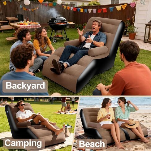 أريكة قابلة للنفخ للتخييم، أريكة قابلة للنفخ للبالغين مع مسند للذراع، سطح متدفق مقاوم للماء، كرسي صالة قابل للنفخ في الداخل، أريكة قابلة للنفخ محمولة لليلة الفيلم، أريكة هوائية في الهواء الطلق in Kuwait