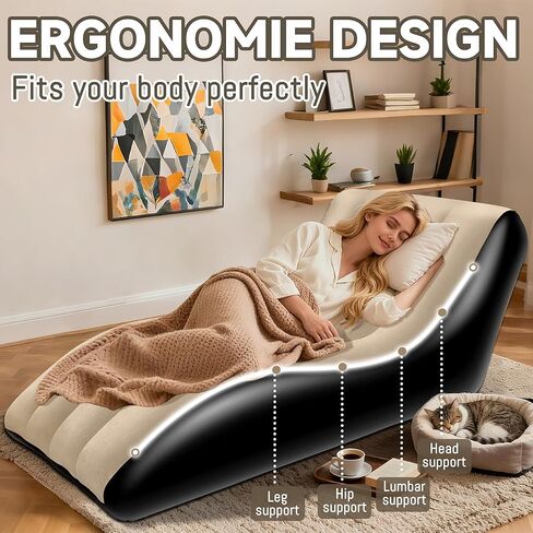 أريكة قابلة للنفخ للتخييم، أريكة قابلة للنفخ مع سطح متدفق، أريكة محمولة قابلة للنفخ، سرير أريكة بحجم مزدوج، أريكة هوائية مريحة في الهواء الطلق، أريكة متينة قابلة للنفخ للداخل/الخارج (بني) in Kuwait