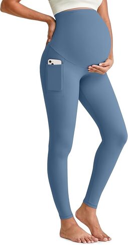 G4Free BareFeel Maternity Leggings with Pockets Over The Belly Stretchy Workout Yoga Pregnancy Pants in Saudi Arabia