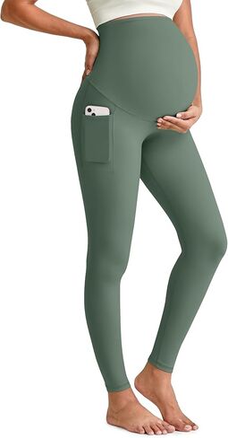 G4Free BareFeel Maternity Leggings with Pockets Over The Belly Stretchy Workout Yoga Pregnancy Pants in Saudi Arabia