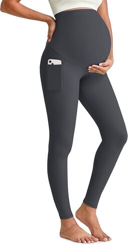 G4Free BareFeel Maternity Leggings with Pockets Over The Belly Stretchy Workout Yoga Pregnancy Pants in Saudi Arabia