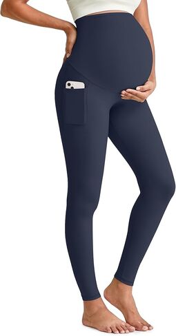 G4Free BareFeel Maternity Leggings with Pockets Over The Belly Stretchy Workout Yoga Pregnancy Pants in Saudi Arabia