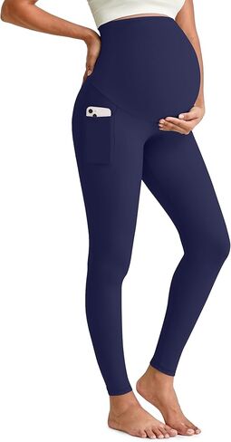 G4Free BareFeel Maternity Leggings with Pockets Over The Belly Stretchy Workout Yoga Pregnancy Pants in Saudi Arabia