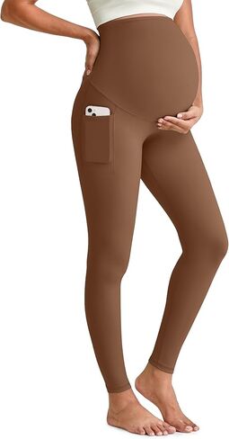 G4Free BareFeel Maternity Leggings with Pockets Over The Belly Stretchy Workout Yoga Pregnancy Pants in Saudi Arabia