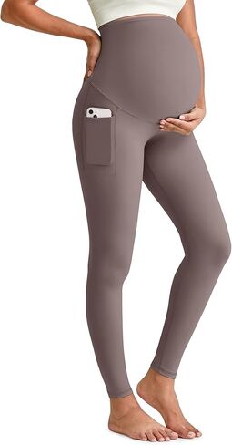 G4Free BareFeel Maternity Leggings with Pockets Over The Belly Stretchy Workout Yoga Pregnancy Pants in Saudi Arabia