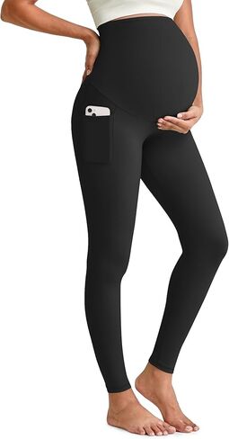 G4Free BareFeel Maternity Leggings with Pockets Over The Belly Stretchy Workout Yoga Pregnancy Pants in Saudi Arabia