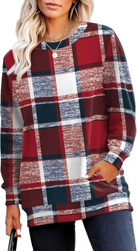 Rumia Crewneck Fall Swefshirts للنساء العصرية- قم بتجميع الأكمام الطويلة للسيدات مع أزياء الجيوب in Saudi Arabia