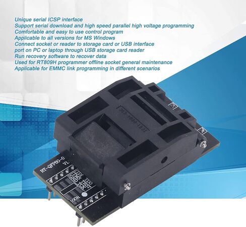 محول مبرمج RT809H عالي السرعة موازي للبرمجة ذات الجهد العالي QFP80 مقبس تسلسلي لرابط EMMC in Kuwait