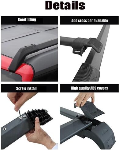 5 قطعة رف سقف طويل عبر بار يناسب فورد برونكو 2021 2022 2023 2024 2025 قضبان البضائع حاملات الأمتعة الألومنيوم (أسود) in Kuwait