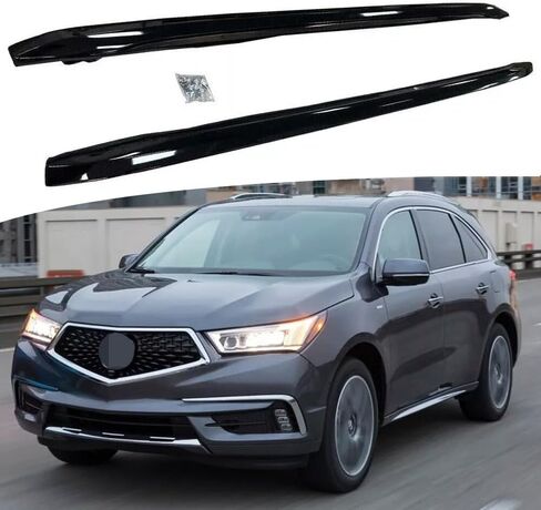 أسود 2 قطعة حامل سقفي السكك الحديدية عبر شريط يناسب ل أكورا MDX 2014 2015 2016 2017 2018 2019 2020 2021 حاملات الأمتعة العارضة in Kuwait