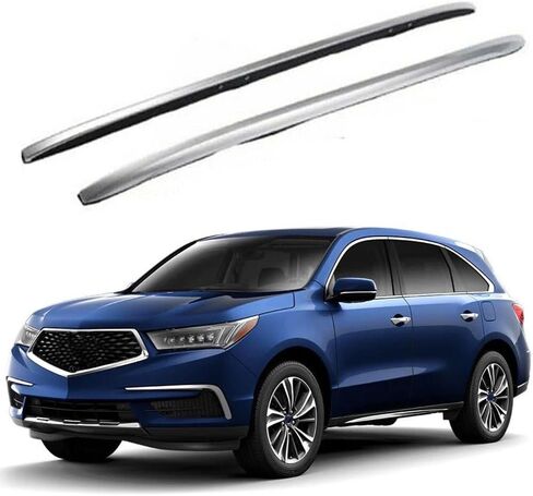 الفضة 2 قطعة حامل سقفي السكك الحديدية عبر شريط يناسب ل أكورا MDX 2014 2015 2016 2017 2018 2019 2020 2021 حاملات الأمتعة العارضة in Kuwait