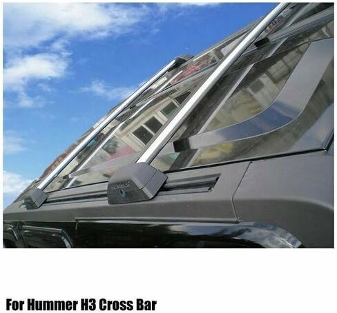 2pcs Cross bar roof Rack Rails Fits for Hummer H3 H3T 2006 2007 2008 2009 2010 Crossbars Crossbar Without Roof Rack(Black&Silver) in Kuwait