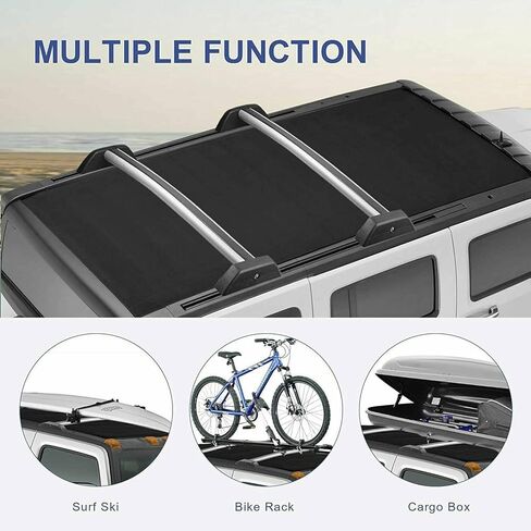 2pcs Cross bar roof Rack Rails Fits for Hummer H3 H3T 2006 2007 2008 2009 2010 Crossbars Crossbar Without Roof Rack(Black&Silver) in Kuwait