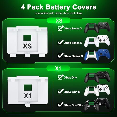 حزمة بطارية وحدة التحكم لوحدات تحكم Xbox Series X/S، بطارية قابلة لإعادة الشحن لجهاز Xbox One/Elite مع غطاء وحدة التحكم وكابل USB-C، 2x4800 مللي واط في الساعة in Kuwait