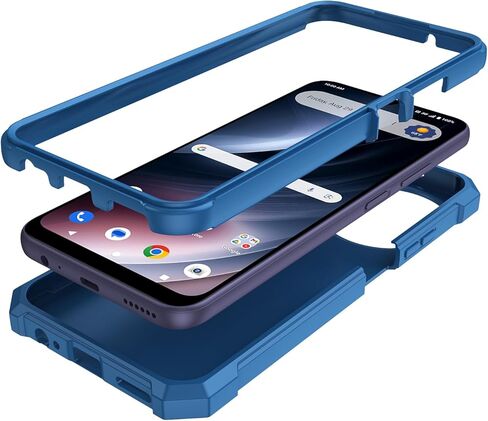 حافظة هاتف Cricket iCon Pro 2026/At&t Motivate Pro 2 5G حافظة هاتف مع واقي شاشة، حافظة Motivate Pro2 مع طبقة مزدوجة ماصة للصدمات ومصد زاوية مقاوم للصدمات من الدرجة العسكرية أزرق in Saudi Arabia