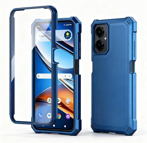 for Cricket iCon 2026 Phone Case/ATT Propel 3 5G Phone Case with Screen Protector,[Front Silicone Bumper+Frosted PC Back] Full Body Protection with Military Grade Shockproof Corner Bumper Black in Saudi Arabia