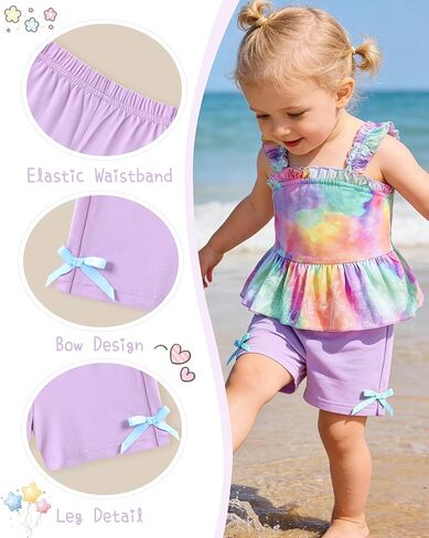 WESIDOM Toddler Baby Girl Clothes 6M-4T Summer Outfits Ruffle Sleeveless Tank Top+Shorts Pants+Headband 3Pcs Girls Clothing in Saudi Arabia