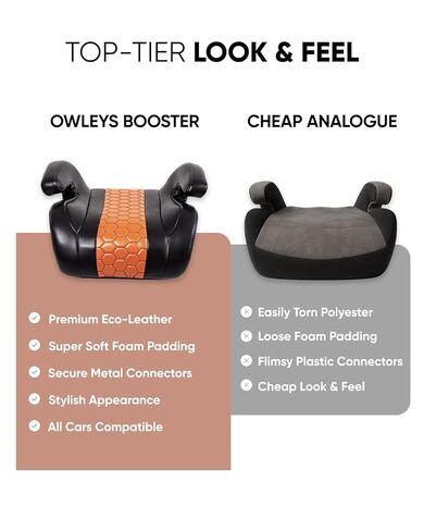 مقعد سيارة معزز من Owleys لعمر 5 سنوات فما فوق، بدون ظهر، مقعد سيارة معزز للسفر لعمر 4 سنوات، محمول للأطفال الصغار 3-5 in Kuwait