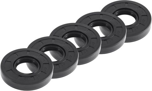 Universal Oil Seal TC Double Lip W Steel Spring Seal Ring Rotary Shaft Seal 25x52x8mm High Pressure NBR Rubber Black 5pcs in Kuwait