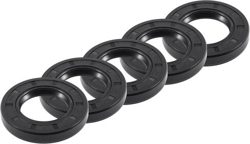 Universal Oil Seal TC Double Lip W Steel Spring Seal Ring Rotary Shaft Seal 25x52x8mm High Pressure NBR Rubber Black 5pcs in Kuwait