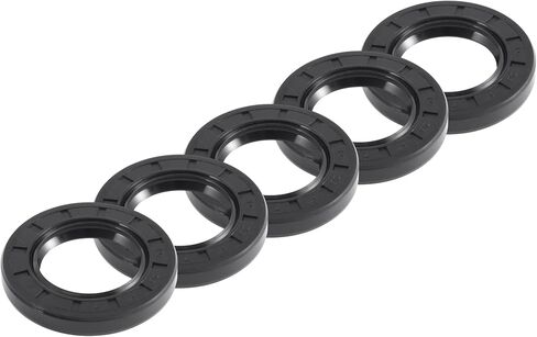 Universal Oil Seal TC Double Lip W Steel Spring Seal Ring Rotary Shaft Seal 25x52x8mm High Pressure NBR Rubber Black 5pcs in Kuwait