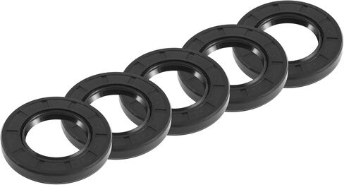 Universal Oil Seal TC Double Lip W Steel Spring Seal Ring Rotary Shaft Seal 25x52x8mm High Pressure NBR Rubber Black 5pcs in Kuwait