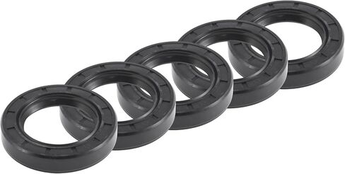 Universal Oil Seal TC Double Lip W Steel Spring Seal Ring Rotary Shaft Seal 25x52x8mm High Pressure NBR Rubber Black 5pcs in Kuwait