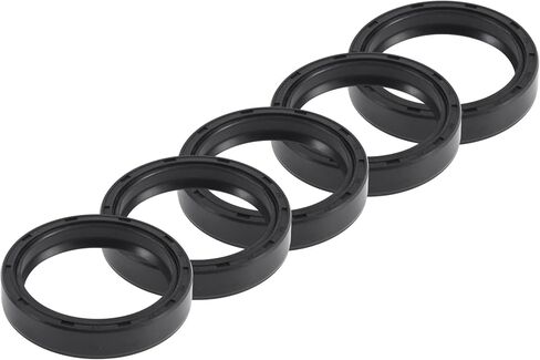 Universal Oil Seal TC Double Lip W Steel Spring Seal Ring Rotary Shaft Seal 25x52x8mm High Pressure NBR Rubber Black 5pcs in Kuwait