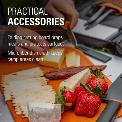 مجموعة سكاكين سانتوكو من GSI Outdoors، مجموعة سكاكين الطهاة للتخييم المدمجة المكونة من 6 قطع مع لوح تقطيع وأغمد وزجاجة صابون وحقيبة سفر in Saudi Arabia