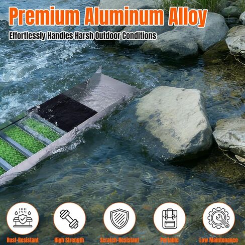 27PCS Complete Gold Panning Kit with 50" Folding Sluice Box | Portable Aluminum Alloy Gold Sluice Equipment, Includes Gold Pan, Classifier Screen, Separating Magnet, Backpack and More in Saudi Arabia