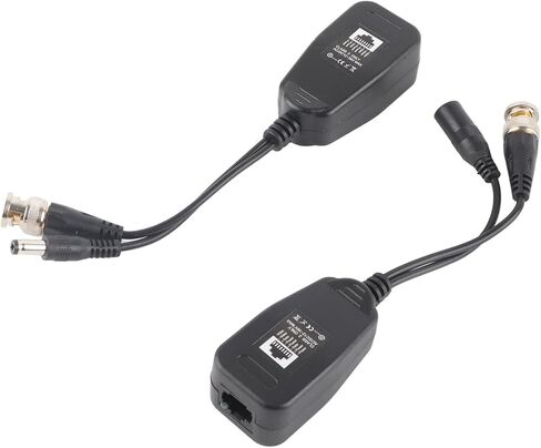 BRRNOO Video Balun، موصل كاميرا عالي الدقة تناظري إلى محول كاميرا IP مع جهاز إرسال واستقبال طاقة فيديو BNC إلى موصل RJ45 زوج واحد من محور CCTV السلبي لـ in Kuwait