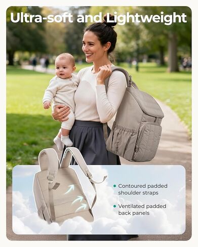 BAGSMART Diaper Bag Backpack, Large Baby Diaper Bag, Quilted Puffy Baby Bag for Mom with Quick-access Insulated Pockets, Lightweight Versatile Travel Backpack in Saudi Arabia