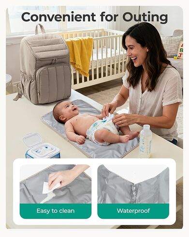 BAGSMART Diaper Bag Backpack, Large Baby Diaper Bag, Quilted Puffy Baby Bag for Mom with Quick-access Insulated Pockets, Lightweight Versatile Travel Backpack in Saudi Arabia