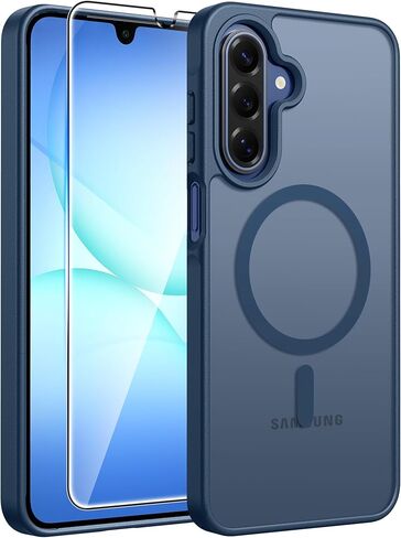 حافظة FNTCASE لهاتف Samsung Galaxy S25 FE: غطاء هاتف خلوي مغناطيسي شفاف مطفأ اللمعة بدرجة عسكرية مقاوم للسقوط - حافظات S25Fe متينة ونحيفة ومضادة للصدمات (أسود - 6.7 بوصة) in Kuwait