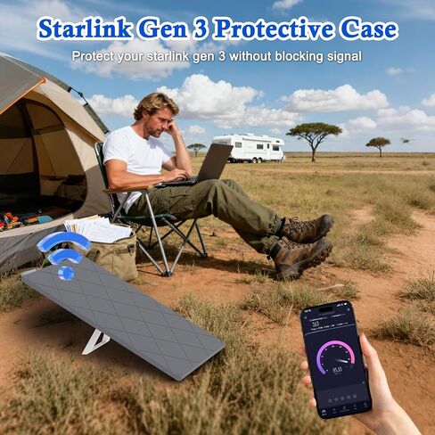حافظة حماية Starlink Gen 3، حافظة غطاء Starlink Standard Gen 3، غطاء حماية من السيليكون المقاوم للصدمات لطبق الأقمار الصناعية القياسي، مقاوم للماء، مقاوم للصدمات للصخور/البَرَد، رمادي in Kuwait