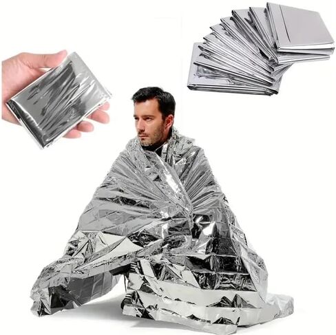 Emergency Mylar Thermal Blankets,Space Blanket Survival kit Camping Blanket, Perfect for Outdoors, Hiking, Survival, Bug Out Bag,Marathons or First Aid in Saudi Arabia